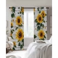 thumbnail image 4 of Yellow Sunflowers Blackout Curtains for Bedroom Living Room Darkening Curtains 63 Inches Long Country Botanical Floral Wooden Grain Window Curtain 2 Panels Set Window Treatment Grommet Drapes 42"x63", 4 of 9