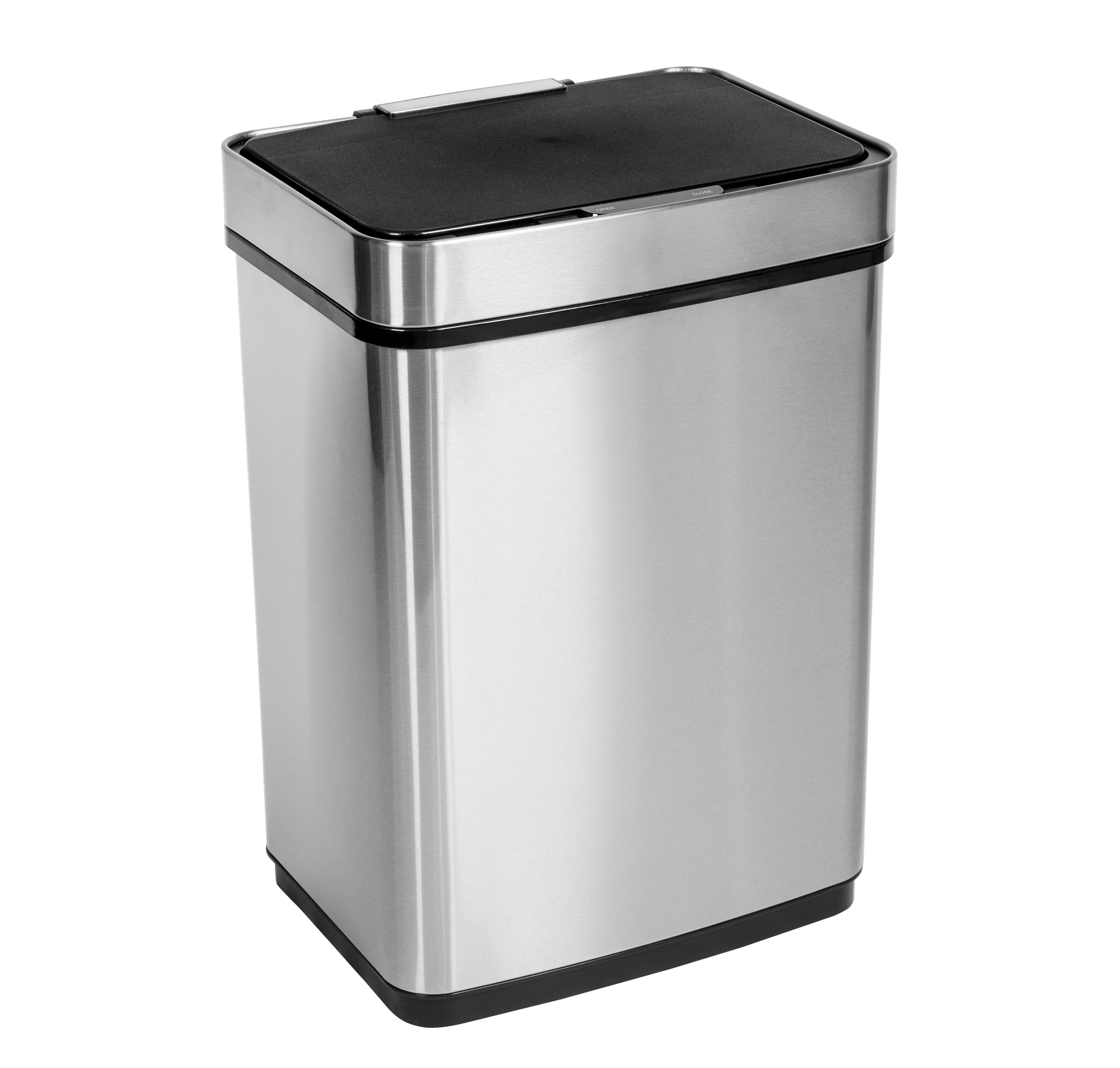 Honey-Can-Do 13.2 gal Silver Stainless Steel Touchless Sensor Automatic Touchless Trash Can