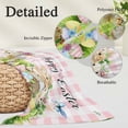 thumbnail image 2 of Easter Pillow Covers, Linen Long Throw Pillow Case, Rabbit Sheep Eggs Butterfly Flowers Pink Grid Holiday Pillow Protector Decorative Cushion Cover for Living Room/Bedroom 20" x 30", 2 of 8