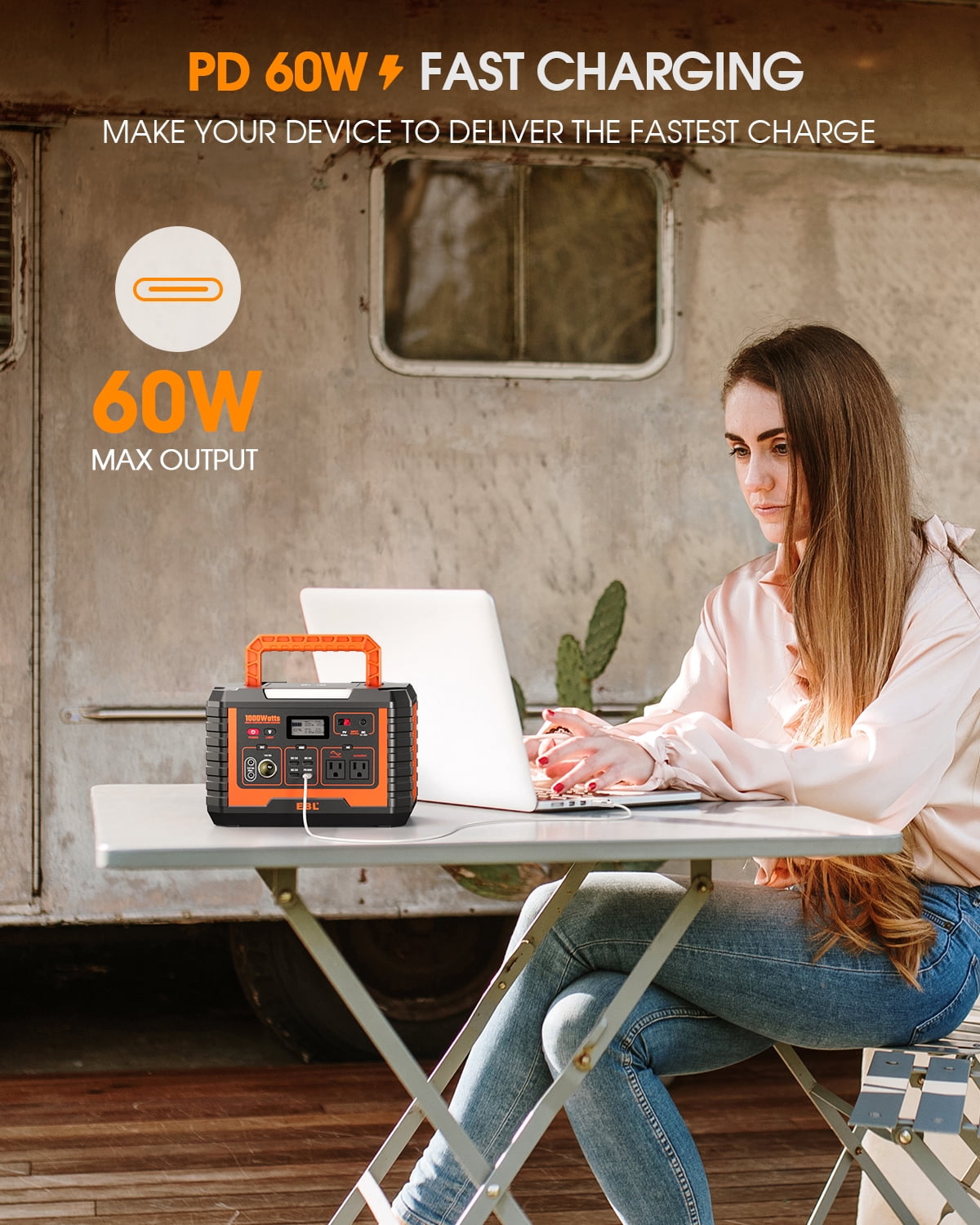 EBL 2-Pack 1000W Portable Power Station (Peak 2000W), 270000mAh Solar Generator, Waterproof Outdoor Battery for Camping, RV, Emergencies