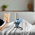 thumbnail image 3 of Inspirational Soft Flannel Fleece Blanket, Words Just Imagine on Watercolor Effect Drop for Work Office Home, Cozy Plush for Indoor and Outdoor Use, 50" x 60", Blue Black and White, by Ambesonne, 3 of 5
