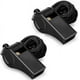 thumbnail image 1 of ER Paquete de 2 silbidos deportivos de plástico con cordón, silbato con sonido fuerte y nítido, ideal para entrenadores, árbitros y funcionarios Rojo Verde, 1 of 5