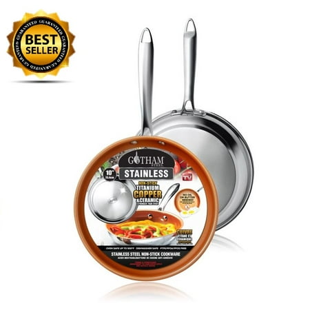 New! Gotham Steel Stainless Steel Premium 8.5” Non Stick Frying Pan – As Seen on (The Best Non Stick Pan)