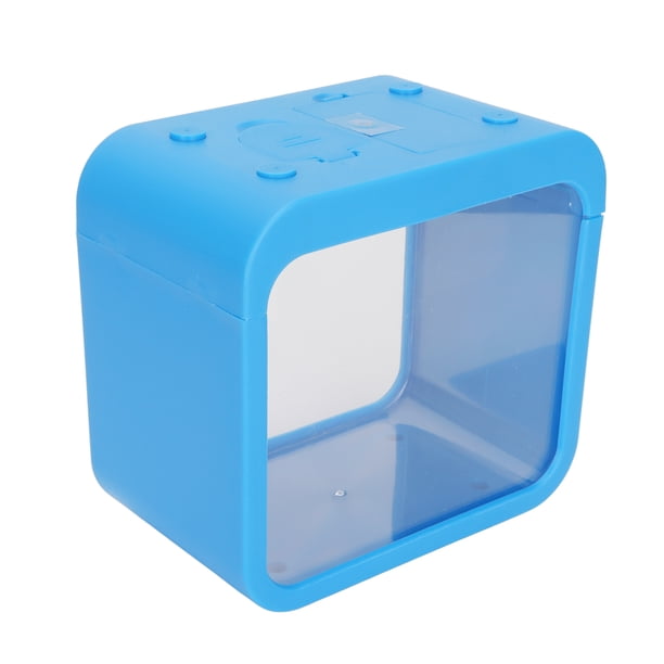 Pequeña Pecera Betta, Automático 5 Colores De Iluminación Pequeña Pecera Azul Transparente Con Luz LED Para Oficina