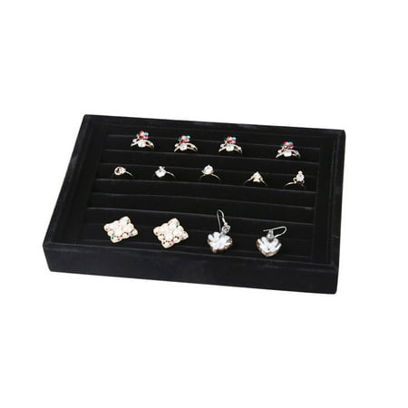 - Velvet Earrings Ear Studs Ring Jewelry Display Stand Storage Organizer Tray Case