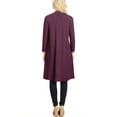 thumbnail image 3 of MOA COLLECTION Women's Solid Casual Basic Comfy Office Loose Fit Pockets Knee Length Sweater Cardigan, 3 of 4