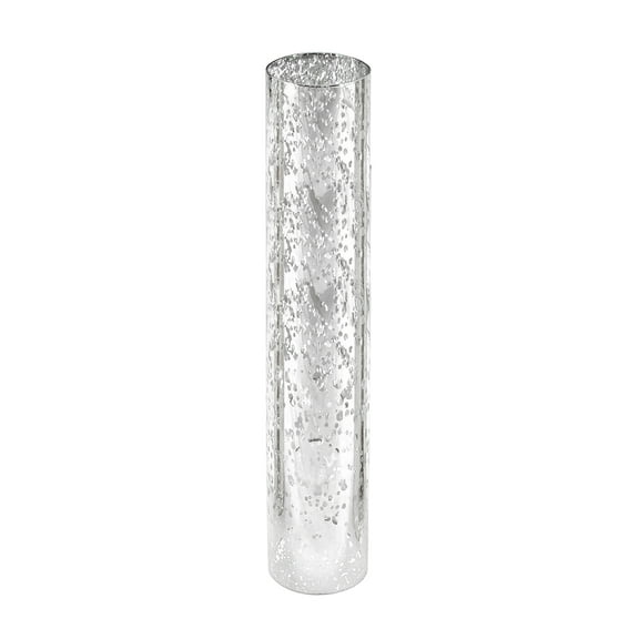 WGV Silver Speckled Glass Hurricane Candle Shade Chimney Tube - 2.5" Wide x 14" Height, Good quality, Heavy Weighted Base - 1 Pc