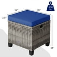 thumbnail image 4 of Costway 2PCS Patio Rattan Cushioned Ottoman Seat  Foot Rest Table Navy, 4 of 10