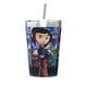 thumbnail image 1 of Termo Coraline con pajita cónica, doble pared, aislamiento al vacío, impresión de acero inoxidable, 12 oz, color blanco, 1 of 7