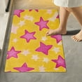 thumbnail image 2 of Yayeee Bath Rug for Bathroom Floor Non Slip Contour Fluffy Soft Absorbent Mat, 20"x24", Large Pink Stars, 2 of 7