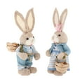 thumbnail image 3 of 2 adornos de conejo de Pascua de paja, esculturas de conejo de paja artificial en miniatura estilo D, 3 of 9