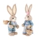 thumbnail image 3 of 2 adornos de conejo de Pascua de paja, esculturas de conejo de paja artificial en miniatura estilo D, 3 of 9