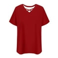 thumbnail image 5 of Posijego Plus Size Tops for Women V Neck Short Sleeve T Shirts Soft Causal Summer Tunic Blouses Fashion Clothes, 5 of 6