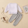 thumbnail image 5 of TOWED22 Toddler Boys Soft Clothes 2 Piece Set Long Sleeve Printed Crewneck Tee Elastic Waist Sweatpants Fall Winter Outfits(White,12-18 M), 5 of 9