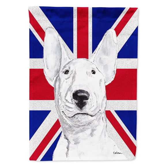 Bull Terrier with English Union Jack British Flag Garden Flag