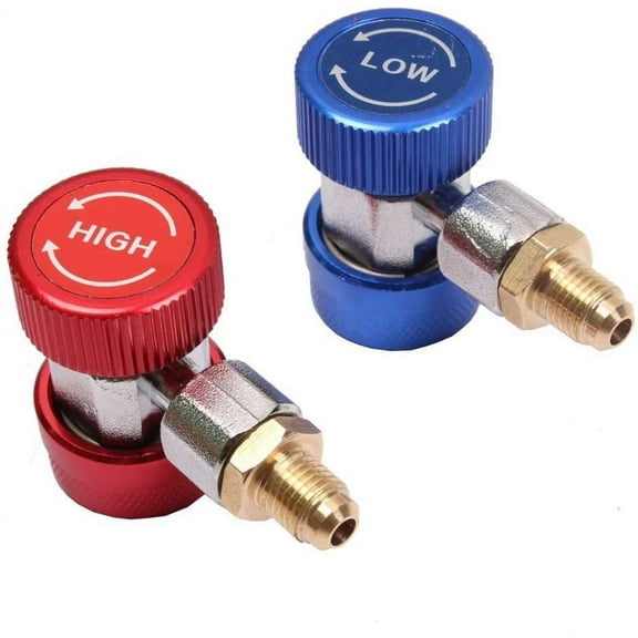 AC R134A Quick Coupler Charging Fittings Adapter Conversion Kit 1/4" SAE HVAC