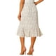thumbnail image 3 of Falda Floral INSPIRE CHIC para Mujer, Falda Midi Asimétrica con Volantes y Cuerda Lateral, Blanca S, 3 of 6