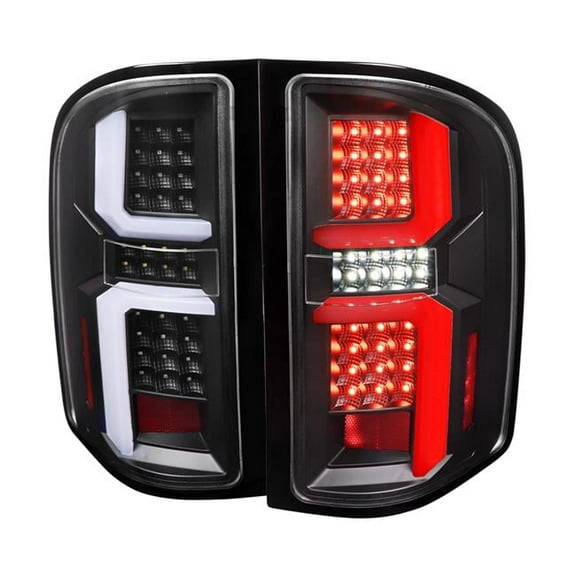 LED Bar Tail Lights with Matte Black Housing & Clear Lens for 2007-2013 Chevy Silverado 1500