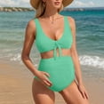 thumbnail image 2 of larppty Maternity Bikini Swimsuit for Women High Waisted Two-Piece Bathing Suit Pregnancy Swimwear (Green, XL), 2 of 9