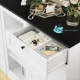 thumbnail image 7 of Homfa 5 Drawer White Dresser with Glass Door, Modern Wood Chest of Drawers for Bedroom Living Room Hallway, 7 of 7