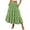 # Green Floral, variant on TEMOFON Midi Pleated Skirts for Women with Lining Elastic High Waist with Pockets Maxi A Line Linen Summer Clothes Trendy Flowy White M