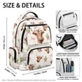 thumbnail image 5 of Jeiento Highland Cow Bow Kids Backpack 17 Inch Kawaii Western School Backpack for Girls for Elementary Ages 9-12, White Breathable School Bag with Padded Tablet Sleeve & Multi-Pockets, 5 of 8