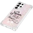 thumbnail image 6 of Case for Samsung Galaxy S22 Ultra (Not fit S22), Crystal Bling Quicksand Effect TPU Bumper Case with Four Corners Heavy Protective Cover for Samsung Galaxy S22 Ultra,YBDT Chasing Dreams, 6 of 14