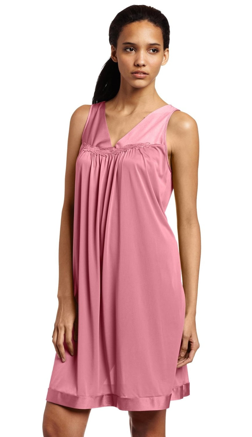 Vanity Fair Coloratura Women`s PlusSize Short Nightgown, 2X, Primarose