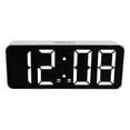 thumbnail image 1 of Reloj despertador de escritorio LED digital con pantalla grande y función de repetición para uso al lado Negro reflejado, 1 of 9