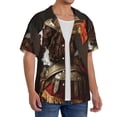 thumbnail image 2 of Kdxio Men's Hawaiian Shirt for Men Short Sleeve Shirt Medieval Knight Dog Summer Casual Holiday Beach Button Down T-Shirts, 2 of 5