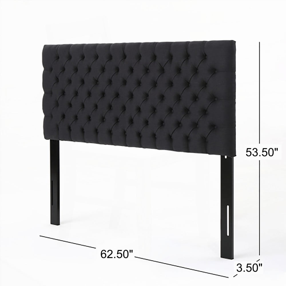 Tufted Modern Queen Size Bed Headboard, Adjustable Solid Wood with Durable Metal Legs in Bedroom Interior