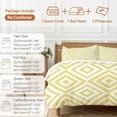 thumbnail image 6 of Modern Yellow 4 Piece Duvet Cover Set Full Size and White Geometric Pattern Soft Bedding Set Comforter Cover, 1 Duvet Cover 1 Flat Sheets and 2 Pillowcases, 6 of 9