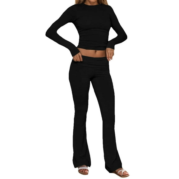 Women's Slim Fit Sweatsuit Set - Long Pants Jogger Two Piece, Sexy Chest Design, All-Occasion Comfort Wear