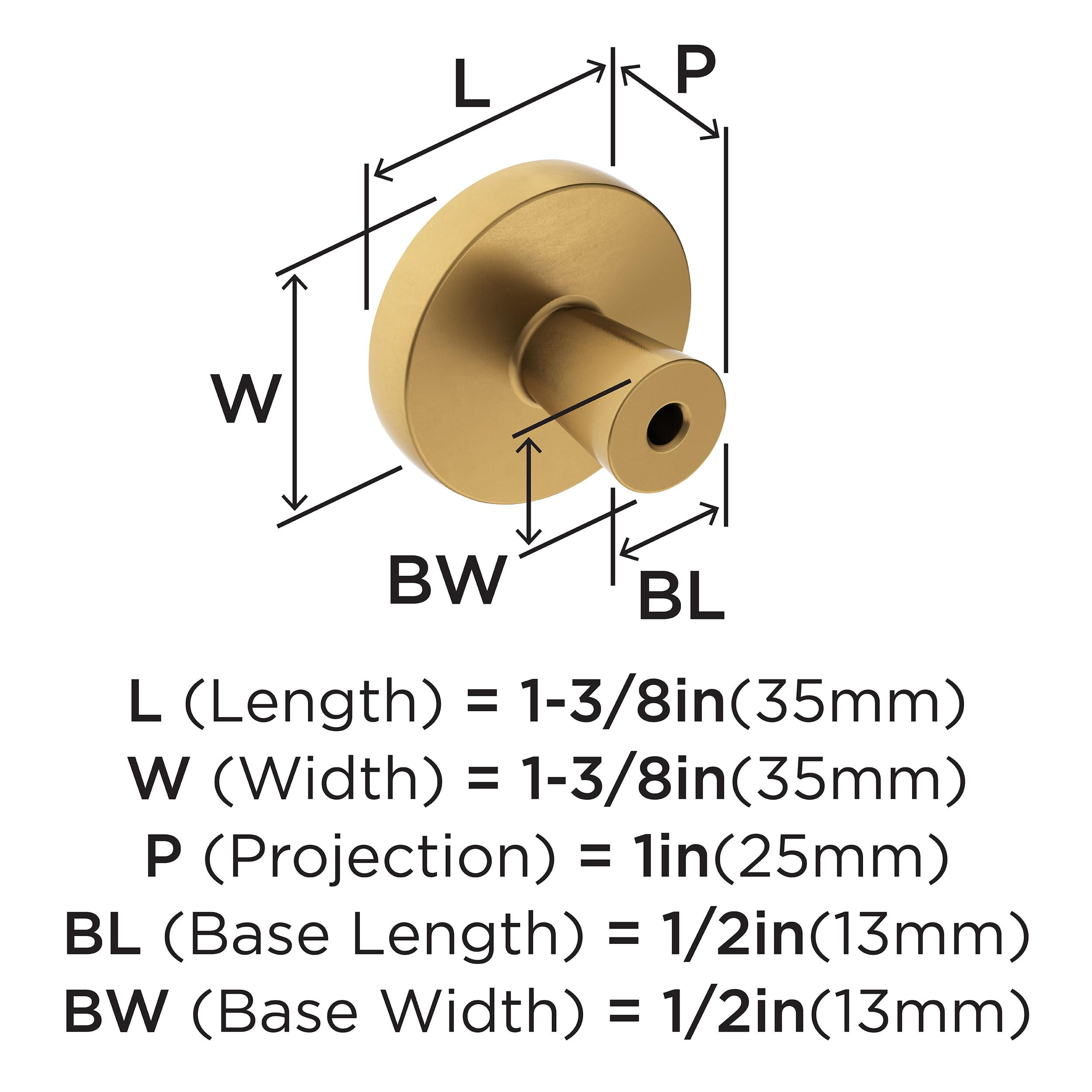 Amerock Mergence 1-3/8 inch (35mm) Diameter Matte Black/Champagne Bronze Cabinet Knob, 2 Pack
