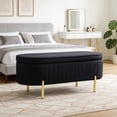 thumbnail image 2 of HOMCOM Upholstered Bedroom Bench, Channel Tufted Ottoman Bench, Black, 2 of 10
