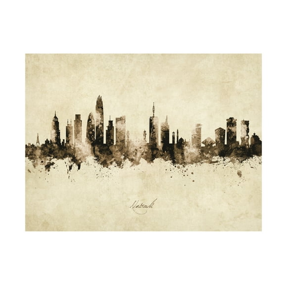 Michael Tompsett 'Nairobi Kenya Skyline Vintage' Canvas Art