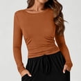thumbnail image 2 of yillto Womens Long Sleeve Tight Shirts Basic Crew Neck Workout Tees Clothes Going out Fashion Undershirts, 2 of 7