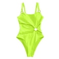 thumbnail image 6 of Sngxgn Women's Swimsuit Tummy Control Bathing Suits Vintage Retro Push up Swimwear(Green,L), 6 of 6