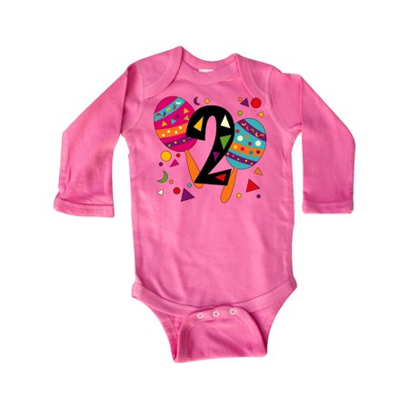 

Inktastic Second Birthday Cinco de Mayo- Maracas Gift Baby Boy or Baby Girl Long Sleeve Bodysuit