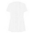 thumbnail image 6 of ATOYSOY Women's Round Neck Pullover Eyelet Plus Size Tops Loose Tunic Solid Color Tees Trendy Causal Workout Comfy Retro Short Sleeve T Shirts for Girls White XXXXL, 6 of 7