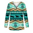 thumbnail image 4 of Puntoco moda mujer manga larga con cuello en V blusa estampada cremallera otoño casual pulóver tops Puntoco Puntoco-3941, 4 of 5