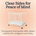 thumbnail image 5 of Foundations Chelsea Compact Clearview Metal Evacuation Crib with 3" Mattress, Adjustable Height, White, 5 of 5