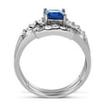 thumbnail image 4 of Luxurious 1.75 Carat 6mm Princess Cut Blue Sapphire White Moissanite Diamond Wedding Ring Set in 10k White Gold, 4 of 4