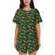 thumbnail image 1 of Balery Cartoon Fox 1 Conjunto de Pijama para Mujer con Estampado, Dos Piezas de Manga Corta y Shorts, Ropa de Dormir Suave con Cuello Redondo y Bolsillos-Large, 1 of 5