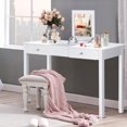 thumbnail image 3 of Costway Vanity Table Dressing Table Flip Top Desk Mirror 2 Drawers White, 3 of 10