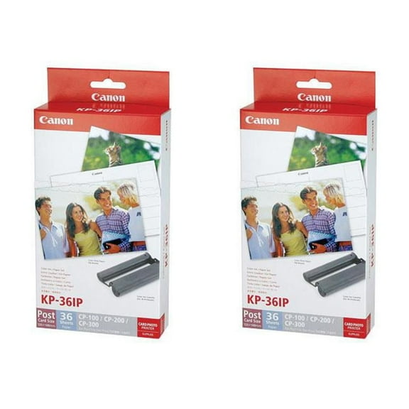 Canon 2 Pack Color Ink/Paper Set KP-36IP for CP Printers (36 Sheets of 4x6 paper with Ink).