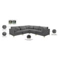 thumbnail image 5 of Meridian Furniture Julia Gray Velvet Modular Sectional, 5 of 5