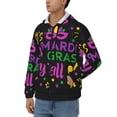 thumbnail image 3 of Honeii Mardi Gras with Flamingo Print Hoodies for Men, Pullover & Full Zip, Breathable Zip up Hoodie, Sweatshirt-Medium, 3 of 5