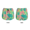 thumbnail image 3 of Pofeuu Colorful Palm Leaves Print Women's Athletic Shorts Running Workout Shorts Tummy Control Quick Dry Gym Shorts with Pockets Double layer sports shorts-Medium, 3 of 7