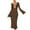 Brown, variant on Miluxas Crochet Swimsuit Cover Up for Women V Neck Hollow Out Backless Maxi Dress Beach Bikini Coverup Dresses White S(S)